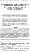 Cover page: Heterogeneous chemistry in the troposphere: Experimental approaches and applications to the chemistry of sea salt particles