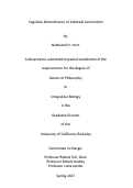 Cover page: Cognitive Biomechanics of Arboreal Locomotion