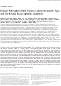 Cover page: Human Astrocytes Exhibit Tumor Microenvironment-, Age-, and Sex-Related Transcriptomic Signatures.