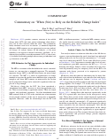 Cover page: Commentary on “When (Not) to Rely on the Reliable Change Index”