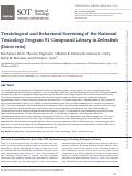 Cover page: Teratological and Behavioral Screening of the National Toxicology Program 91-Compound Library in Zebrafish (Danio rerio).