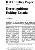 Cover page: Policy Brief 05: Dercognition: Exiting Bosnia