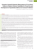 Cover page: Computer-Assisted Volumetric Measurement of Core Infarct Volume in Pediatric Patients: Feasibility for Clinical Use and Development of Quantitative Metrics for Outcome Prediction