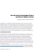 Cover page: Red Tide and the Anthropological Divide at Lake Merritt in Oakland, California