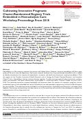 Cover page: Cultivating Innovative Pragmatic Cluster-Randomized Registry Trials Embedded in Hemodialysis Care: Workshop Proceedings From 2018