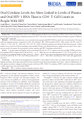 Cover page: Oral Cytokine Levels Are More Linked to Levels of Plasma and Oral HIV-1 RNA Than to CD4+ T-Cell Counts in People With HIV