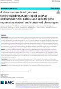 Cover page: A chromosome-level genome for the nudibranch gastropod Berghia stephanieae helps parse clade-specific gene expression in novel and conserved phenotypes.