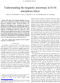 Cover page: Understanding the magnetic anisotropy in Fe-Si amorphous alloys