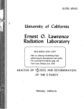 Cover page: ANALYSIS OF YO*(l520) AND DETERMINATION OF THE E PARITY