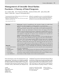 Cover page: Management of Unstable Distal Radius Fractures: A Survey of Hand Surgeons.