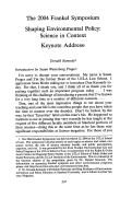 Cover page: The 2004 Frankel Symposium: Shaping Environmental Policy: Science in Context: Keynote Address