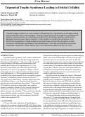 Cover page: Trigeminal Trophic Syndrome Leading to Orbital Cellulitis