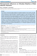 Cover page: Photoperiodic Influences on Ultradian Rhythms of Male Siberian Hamsters