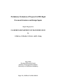 Cover page: Preliminary Evaluation of Proposed LLPRS Rigid Pavement Structures and Design Inputs