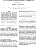 Cover page: Automated and Partner-Specific Factors Influencing Lexical Entrainment