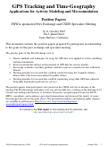 Cover page: GPS Tracking and Time Geography: Applications for Activity Modeling and Microsimulation, Position Papers