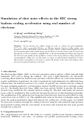 Cover page: Simulation of shot noise effects in the EIC strong hadron cooling accelerator using real number of electrons