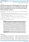 Cover page: Established Population of Blacklegged Ticks with High Infection Prevalence for the Lyme Disease Bacterium, Borrelia burgdorferi Sensu Lato, on Corkscrew Island, Kenora District, Ontario