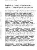 Cover page: Exploring cosmic origins with CORE: Cosmological parameters