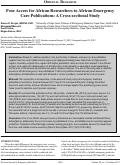 Cover page: Poor Access for African Researchers to African Emergency Care Publications: A Cross-sectional Study