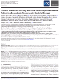 Cover page: Clinical Predictors of Early and Late Endoscopic Recurrence Following Ileocolonic Resection in Crohns Disease.