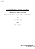 Cover page: The Law and Economics of Costly Contracting