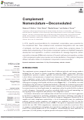 Cover page: Complement Nomenclature—Deconvoluted