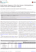 Cover page: Draft Genome Sequences of Five New Strains of Methylophilaceae Isolated from Lake Washington Sediment