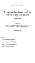 Cover page: A computational approach for microbial genome editing