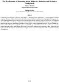 Cover page: The Development of Reasoning About Abductive, Inductive and DeductiveConditionals