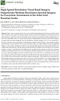 Cover page: High Spatial Resolution Visual Band Imagery Outperforms Medium Resolution Spectral Imagery for Ecosystem Assessment in the Semi-Arid Brazilian Sertão