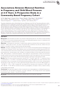 Cover page: Associations Between Maternal Nutrition in Pregnancy and Child Blood Pressure at 4–6 Years: A Prospective Study in a Community-Based Pregnancy Cohort