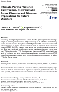Cover page: Intimate Partner Violence Survivorship, Posttraumatic Stress Disorder and Disaster: Implications for Future Disasters.