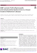 Cover page: AIBP controls TLR4 inflammarafts and mitochondrial dysfunction in a mouse model of Alzheimers disease.