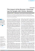 Cover page: The impact of the Russian–Ukrainian war for people with chronic diseases
