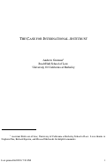 Cover page: The Case for International Antitrust