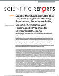 Cover page: Scalable Multifunctional Ultra-thin Graphite Sponge: Free-standing, Superporous, Superhydrophobic, Oleophilic Architecture with Ferromagnetic Properties for Environmental Cleaning