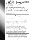 Cover page: The China Aerospace Science and Technology Corporation and the Concept of Integrated Innovation: A Case Study