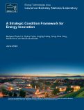 Cover page: A Strategic Condition Framework for Energy Innovation