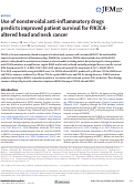 Cover page: Use of nonsteroidal anti-inflammatory drugs predicts improved patient survival for PIK3CA-altered head and neck cancer