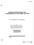 Cover page: BIOLOGICAL AND MEDICAL RESEARCH WITH ACCELERATED HEAVY IONS AT THE BEVALAC. 1977-1980