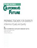 Cover page of Preparing Teachers for Diversity: A Dilemma of Quality and Quantity