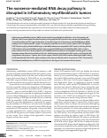 Cover page: The nonsense-mediated RNA decay pathway is disrupted in inflammatory myofibroblastic tumors