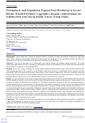 Cover page: Perceptions and Aspirations Toward Peer Mentoring in Social Media–Based Electronic Cigarette Cessation Interventions for Adolescents and Young Adults: Focus Group Study