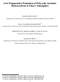 Cover page: Low-temperature formation of polycyclic aromatic hydrocarbons in Titan’s atmosphere