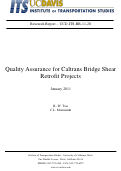 Cover page: Quality Assurance for Caltrans Bridge Shear Retrofit Projects