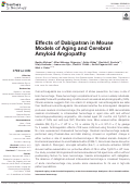 Cover page: Effects of Dabigatran in Mouse Models of Aging and Cerebral Amyloid Angiopathy