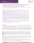 Cover page: Inverse association between carbohydrate consumption and plasma adropin concentrations in humans
