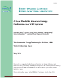 Cover page: A New Model to Simulate Energy Performance of VRF Systems