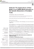 Cover page: Editorial: The Applications of New Multi-Locus GWAS Methodologies in the Genetic Dissection of Complex Traits